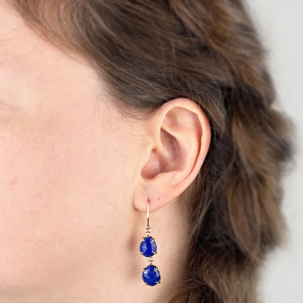 14k Lapis Night Sky Earrings