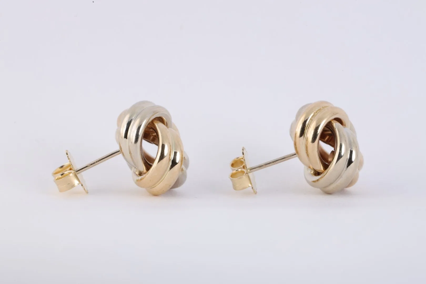 14k Two-Tone Gold Knot Earrings (4.20g.)