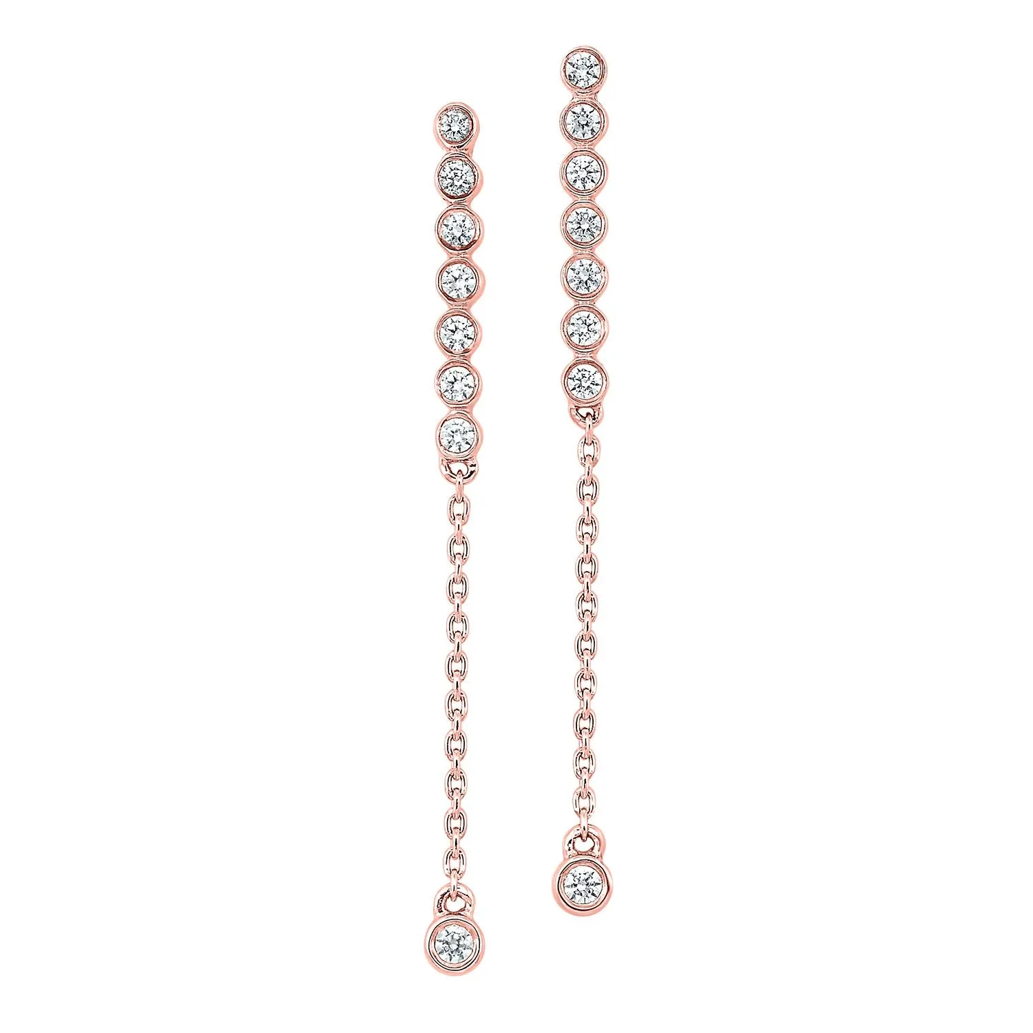 14KT Rose Gold Dangle Earrings 1/5 CTW