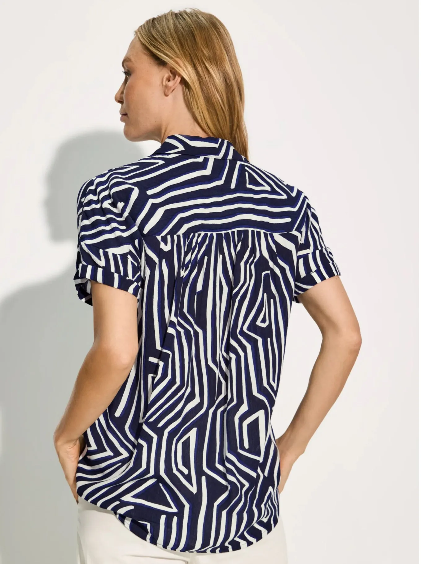 344907 Printed Blouse with Pockets - Cecil