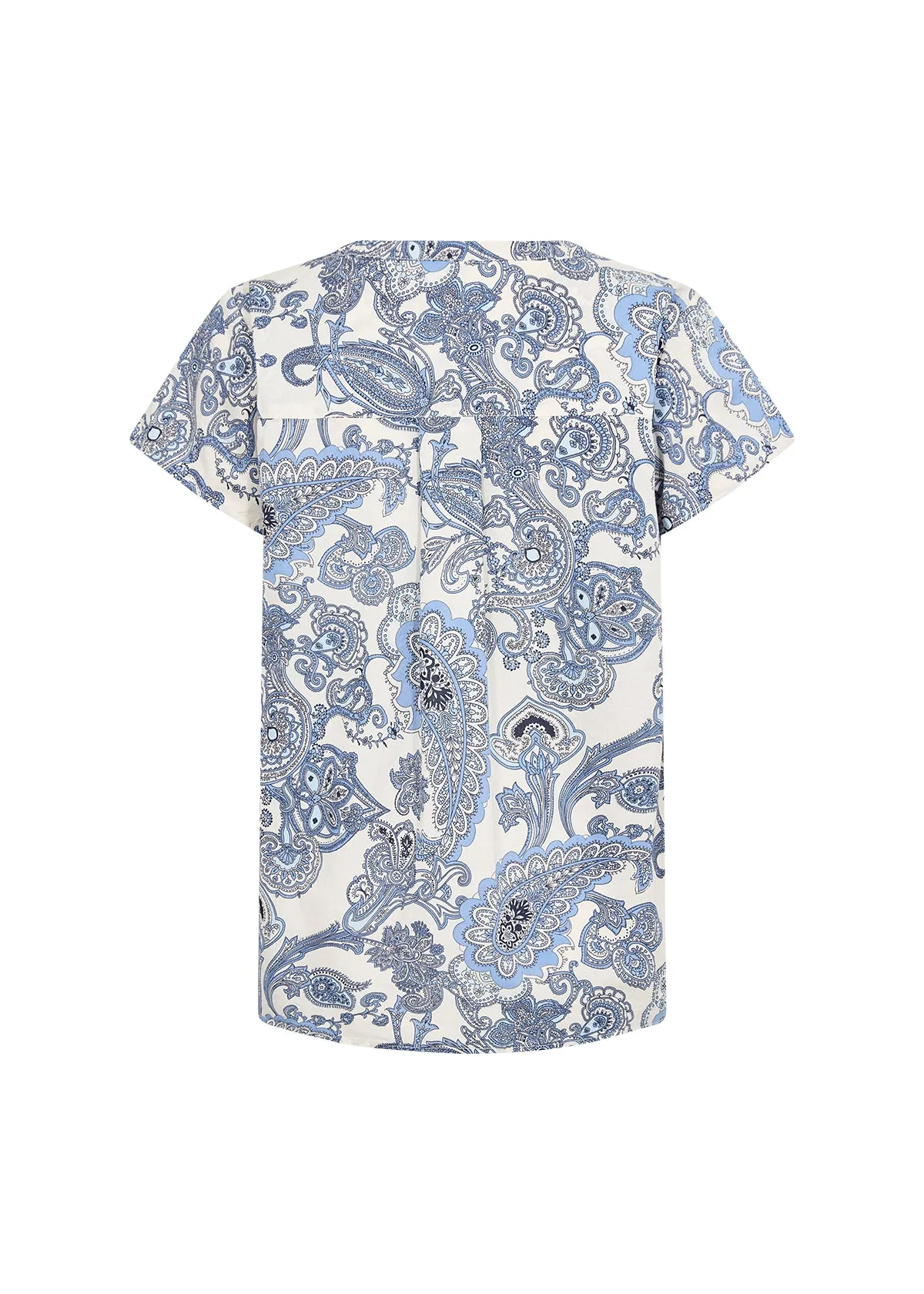 40547-  Blue and White Soft Paisley Blouse - Soya Concept