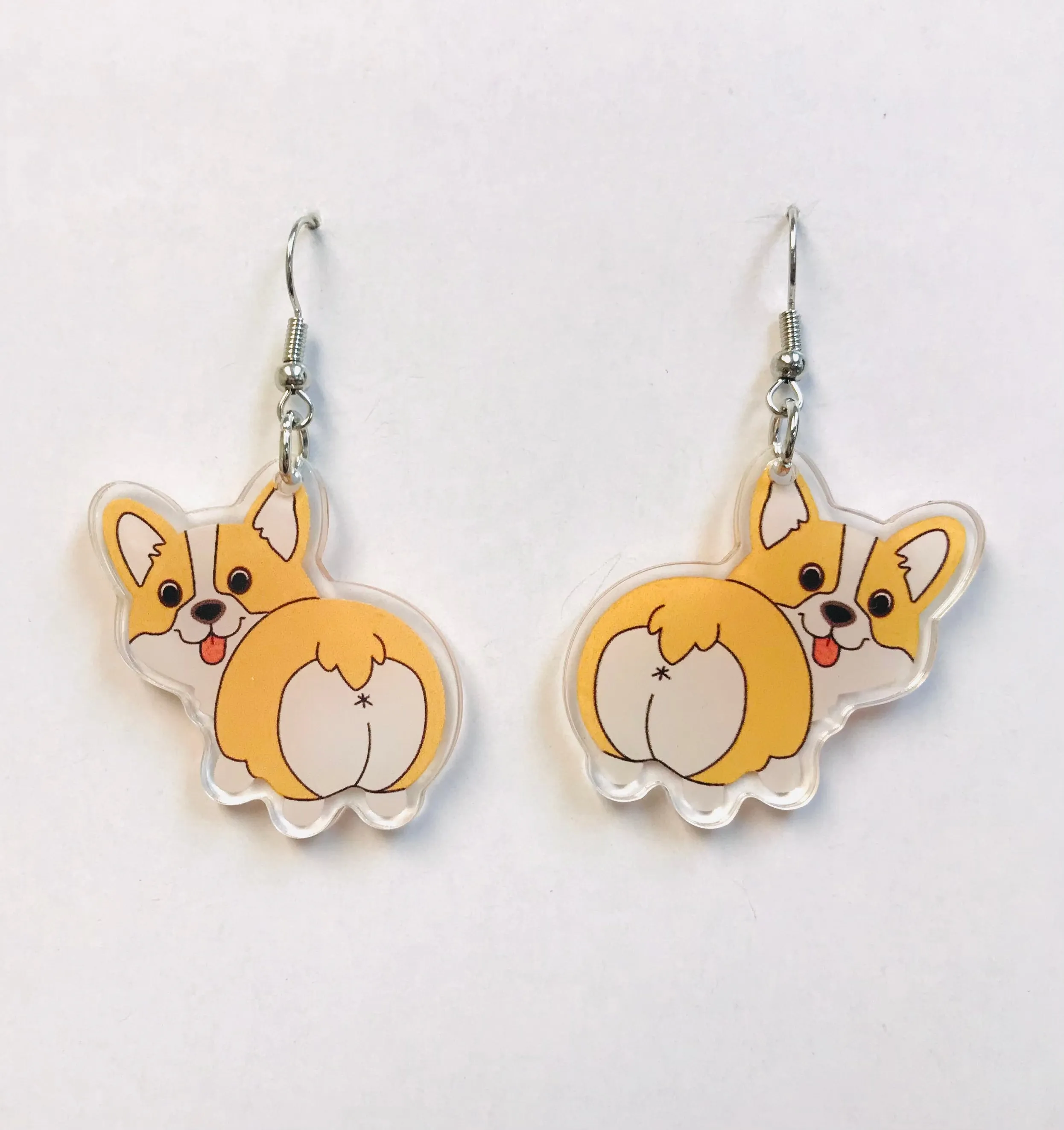 Acrylic Corgi Butt Earrings Cute Kawaii jewelry