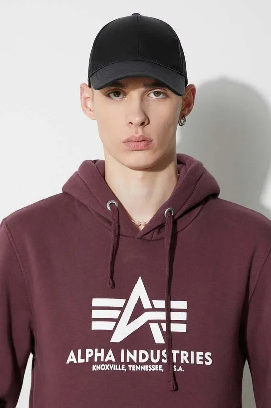 Alpha Industries sweatshirt Basic Hoody men's maroon color 178312.21