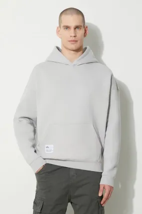 Alpha Industries sweatshirt Logo BP Hoody men's gray color 146336