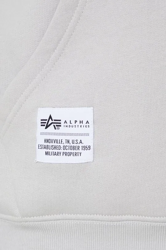 Alpha Industries sweatshirt Logo BP Hoody men's gray color 146336