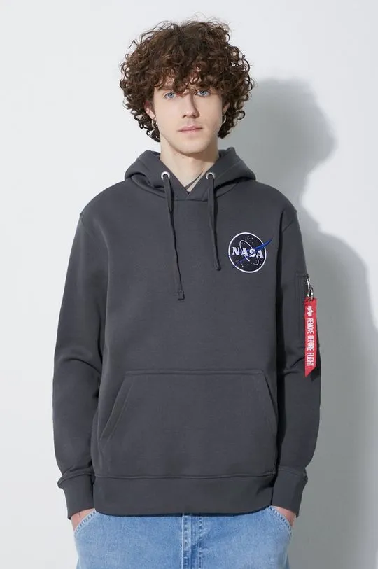 Alpha Industries sweatshirt NASA Orbit Hoody men's gray color 146339