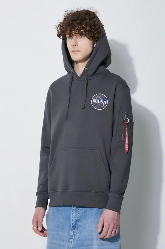 Alpha Industries sweatshirt NASA Orbit Hoody men's gray color 146339