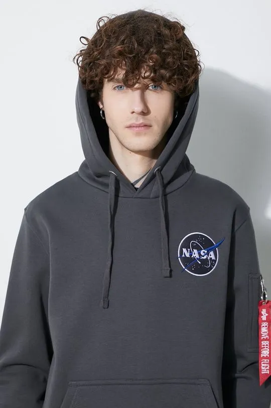 Alpha Industries sweatshirt NASA Orbit Hoody men's gray color 146339