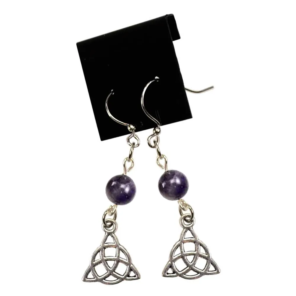 Amethyst Triquetra Earrings