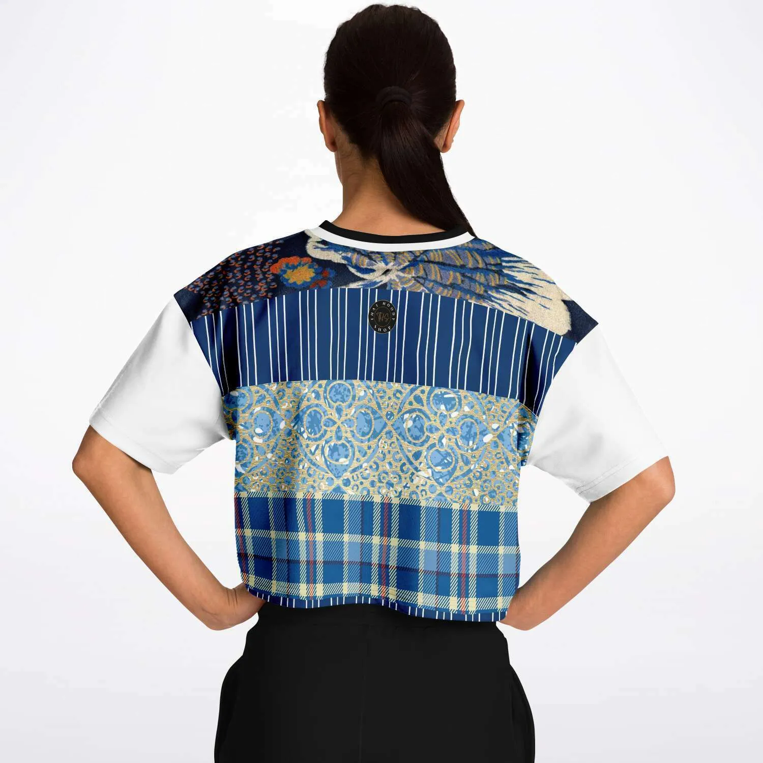 Andromeda Blue Patchwork Crop Jersey