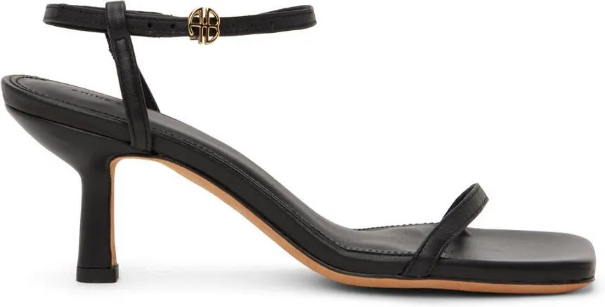 ANINE BING logo-plaque open-toe sandals Black