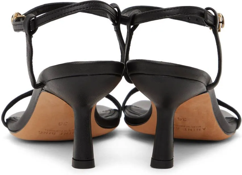 ANINE BING logo-plaque open-toe sandals Black