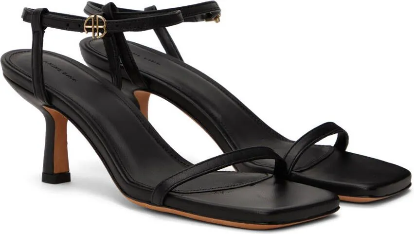 ANINE BING logo-plaque open-toe sandals Black