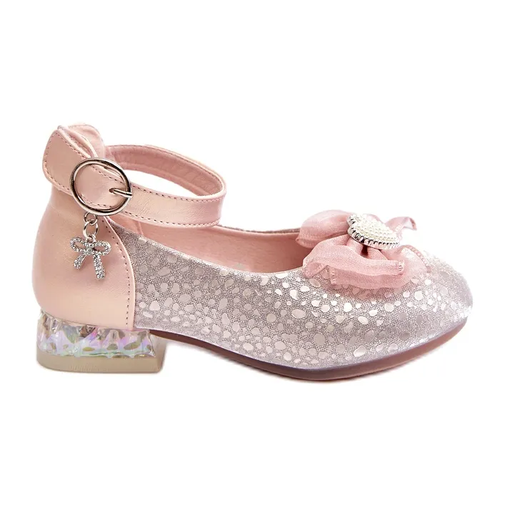 Apawwa Children's ballerina shoes with a bow, pink Nanthea