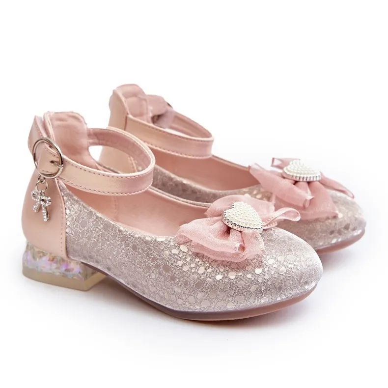 Apawwa Children's ballerina shoes with a bow, pink Nanthea