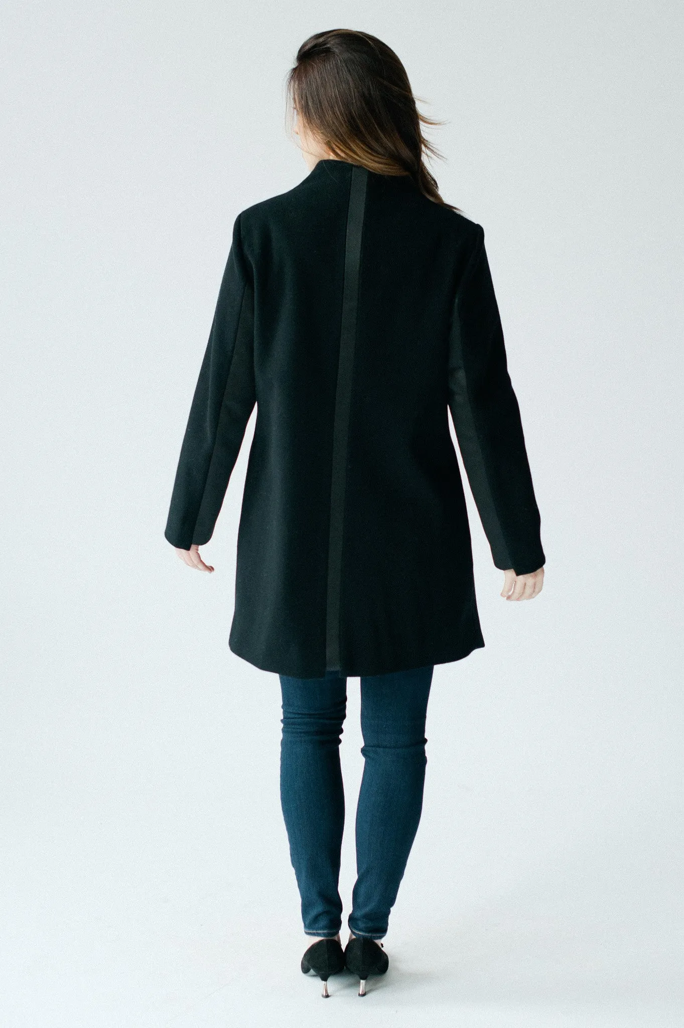 Astor Asymmetric Coat - Black