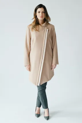 Astor Asymmetric Coat - Sand