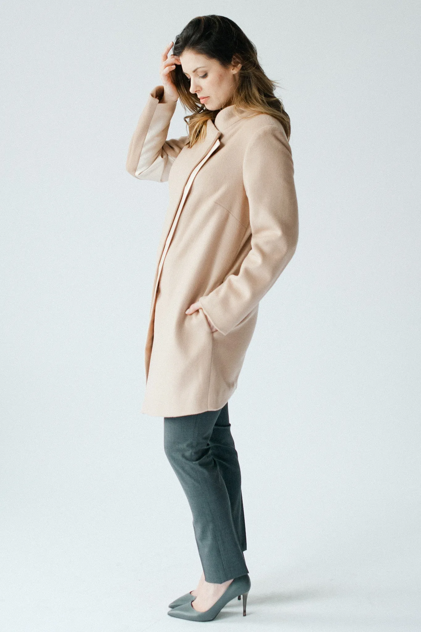 Astor Asymmetric Coat - Sand