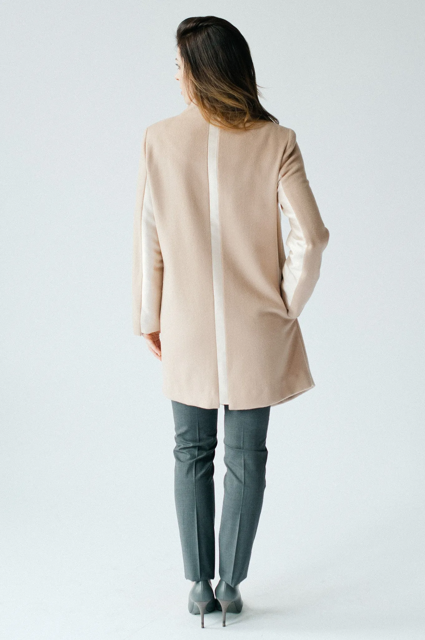 Astor Asymmetric Coat - Sand