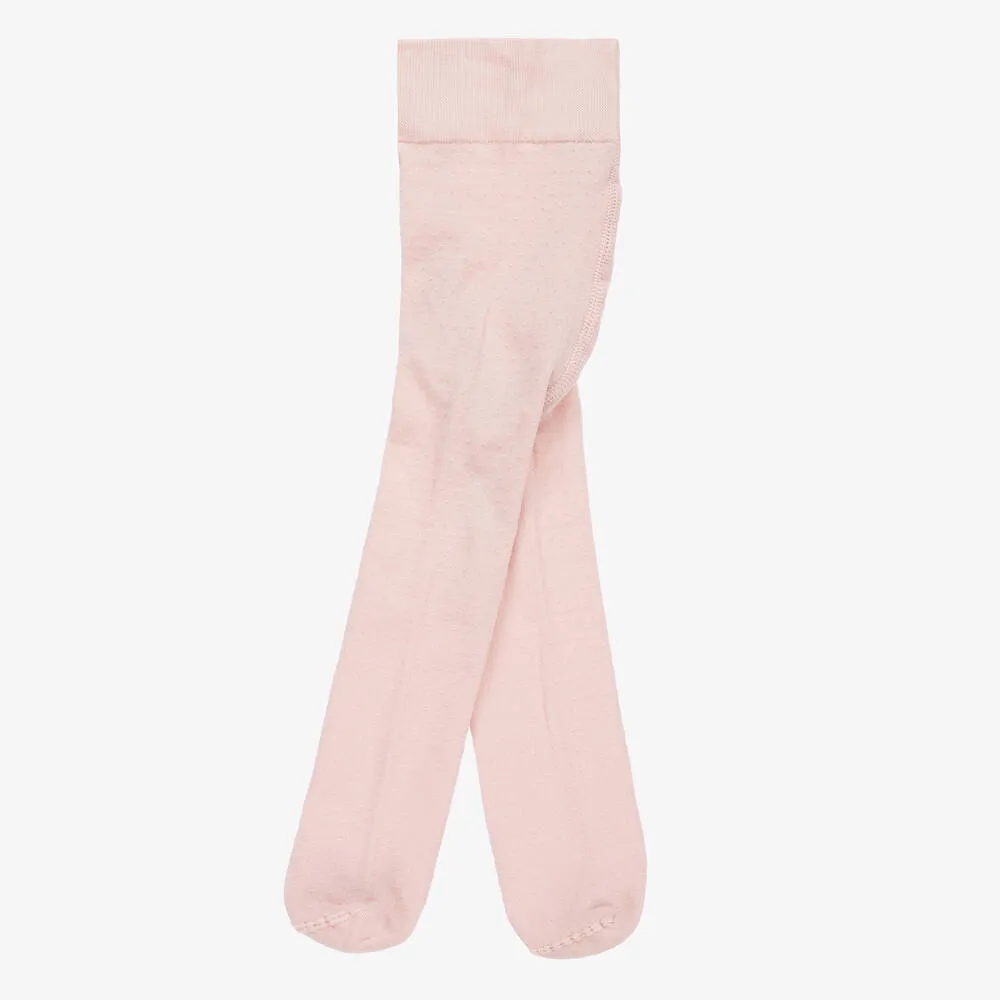 Baby Girls Pink Dotted Tights