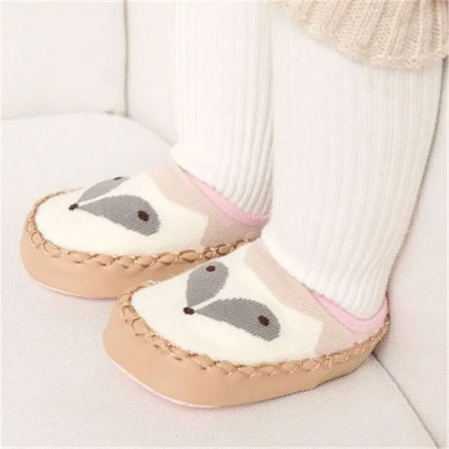 Baby shoes socks Children Infant Cartoon Socks Baby Gift Kids Indoor Floor Socks Leather Sole Non-Slip Thick Towel Socks