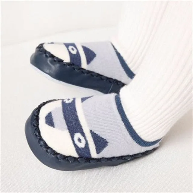 Baby shoes socks Children Infant Cartoon Socks Baby Gift Kids Indoor Floor Socks Leather Sole Non-Slip Thick Towel Socks