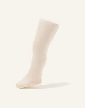 Baby Spot Print Tights Ivory