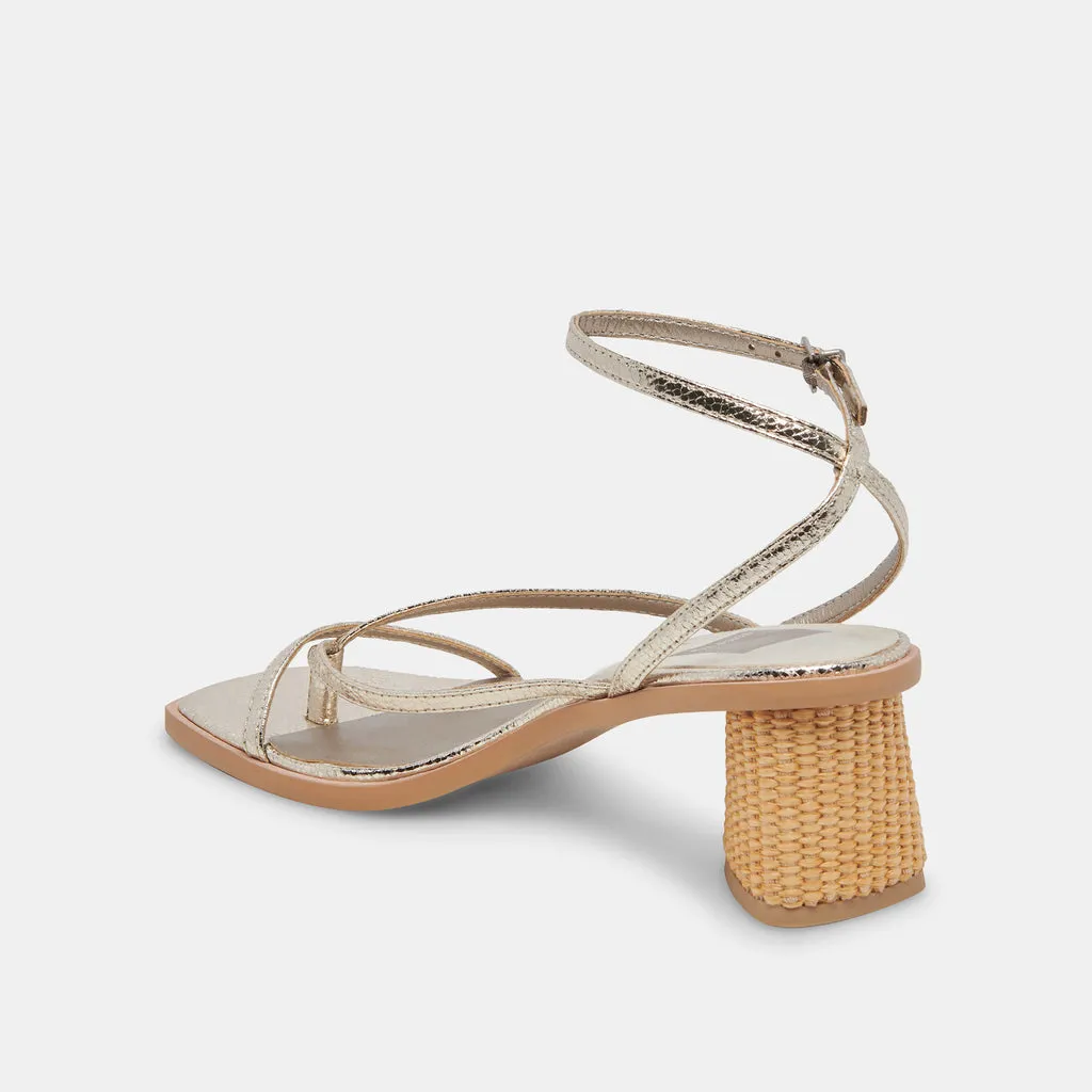 BANITA SANDALS LIGHT GOLD CRACKLED STELLA– Dolce Vita 6892703907906