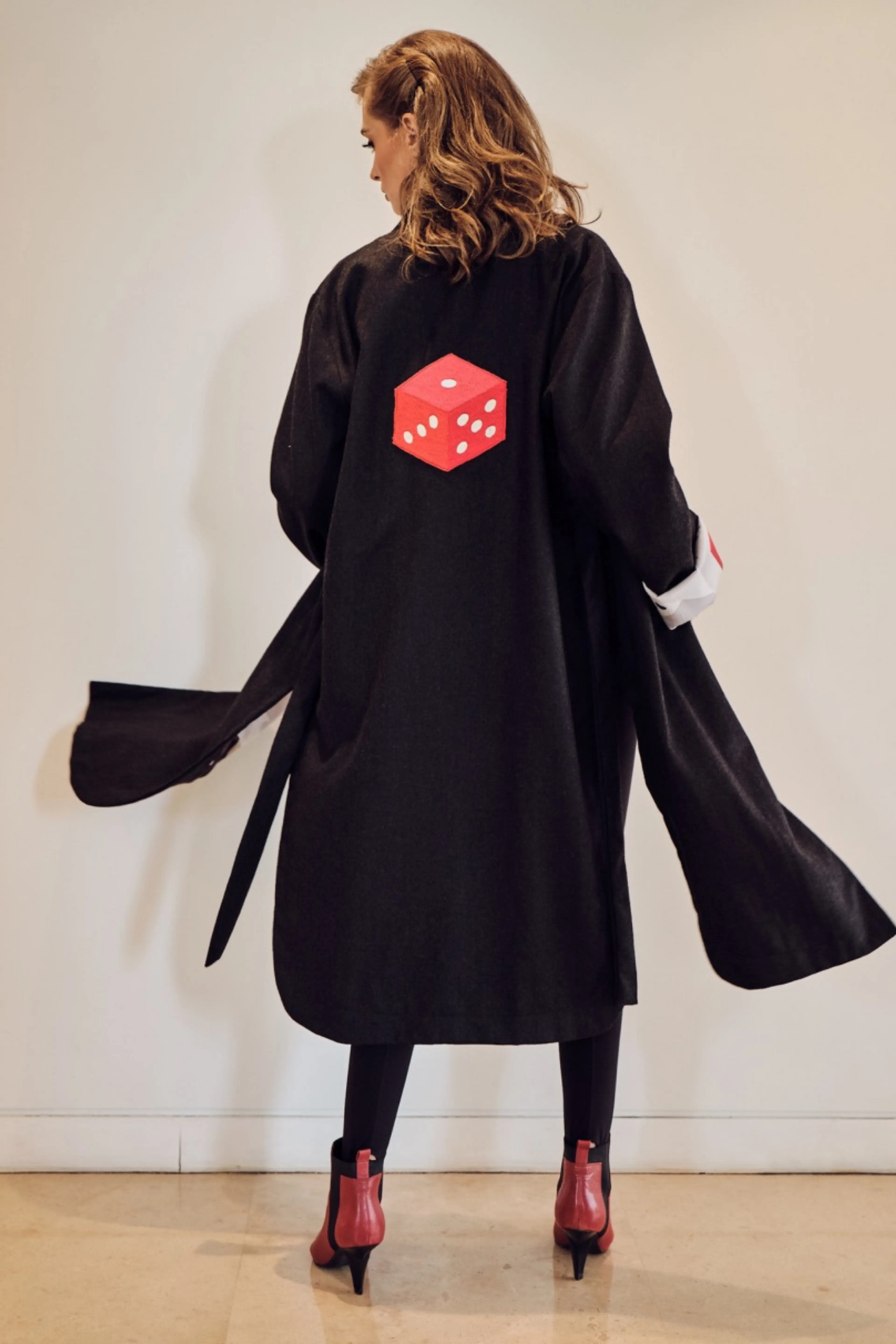 Black Dice Oversized Coat