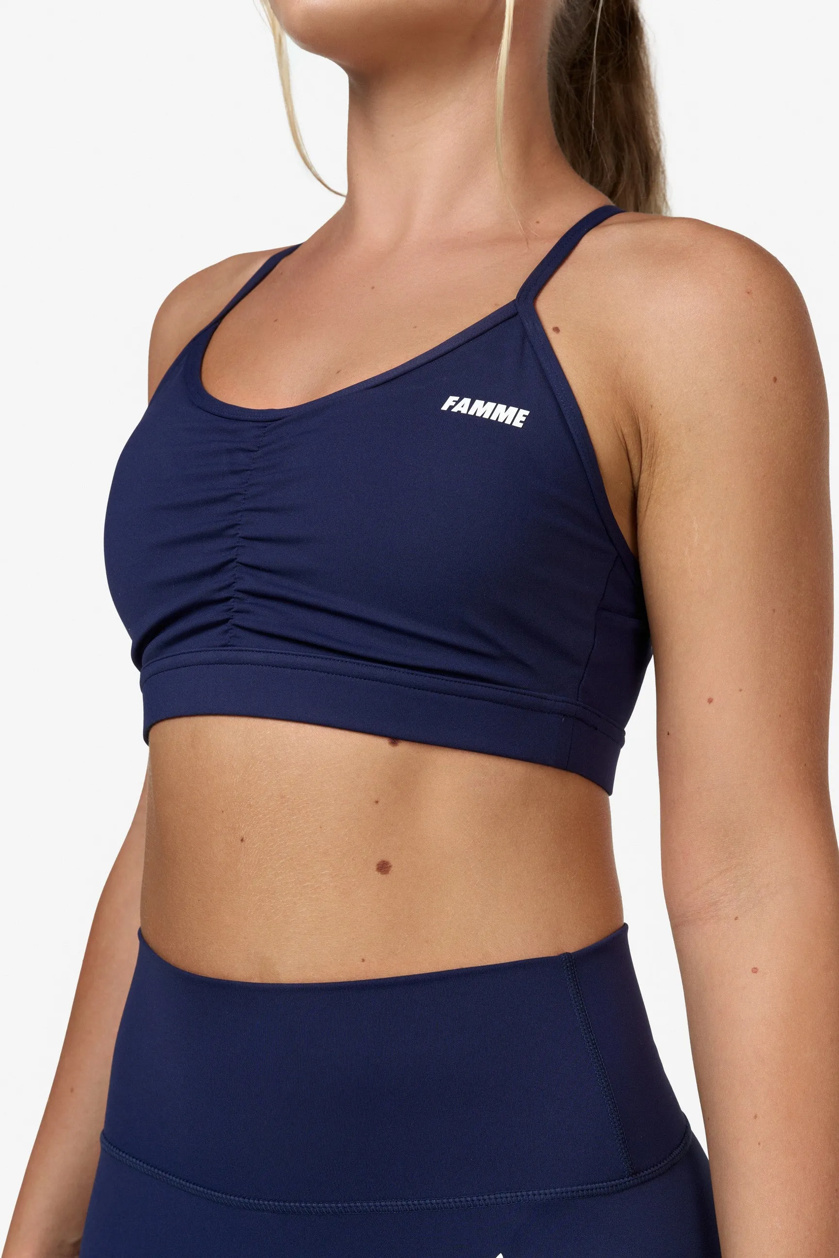 Blue Scrunch Sports Bra