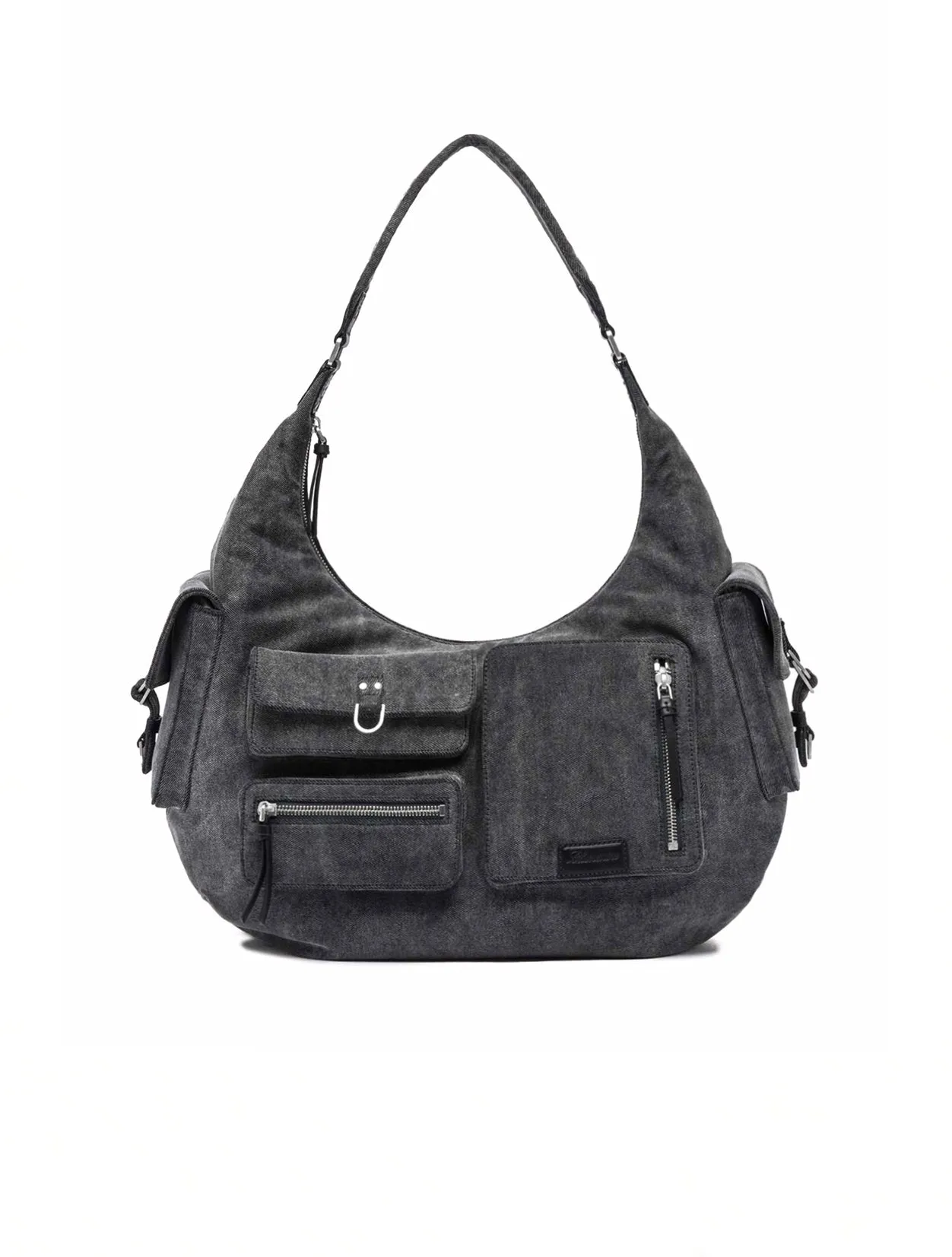 Blumarine Large Denim Cargo Pocket Hobo Bag