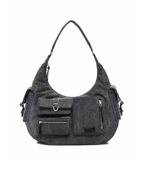 Blumarine Large Denim Cargo Pocket Hobo Bag