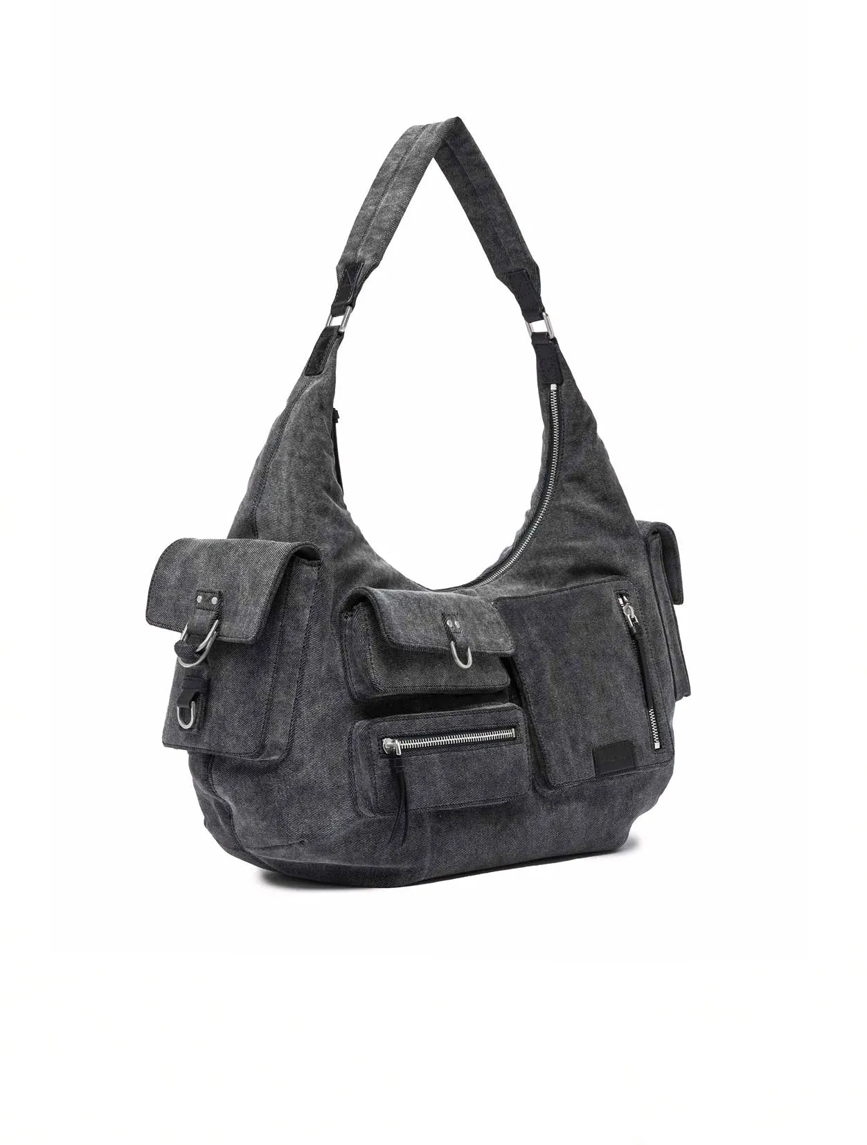 Blumarine Large Denim Cargo Pocket Hobo Bag