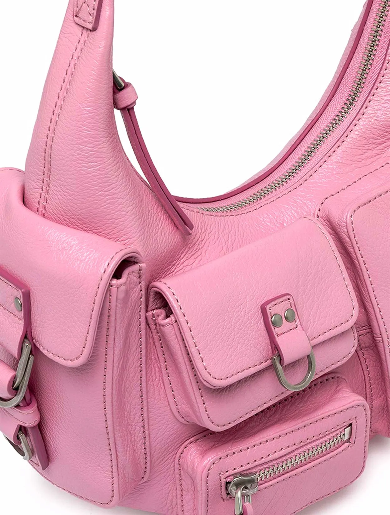 Blumarine Small Pink Cargo Pocket Hobo Bag