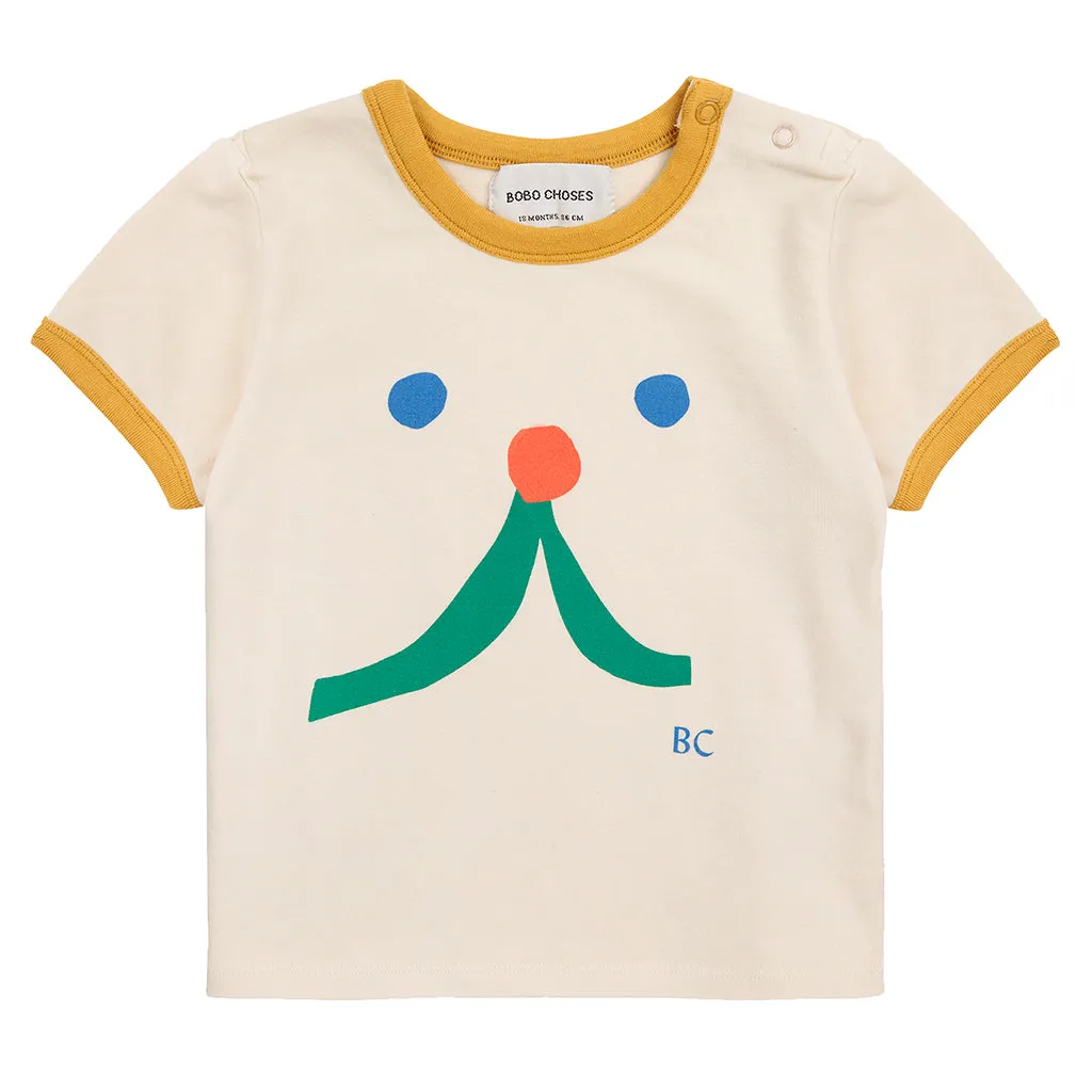 Bobo Choses Baby Funny Face T-shirt Cream