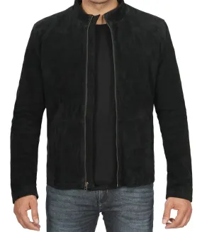 Bond Men's Black Casual Suede Jacket