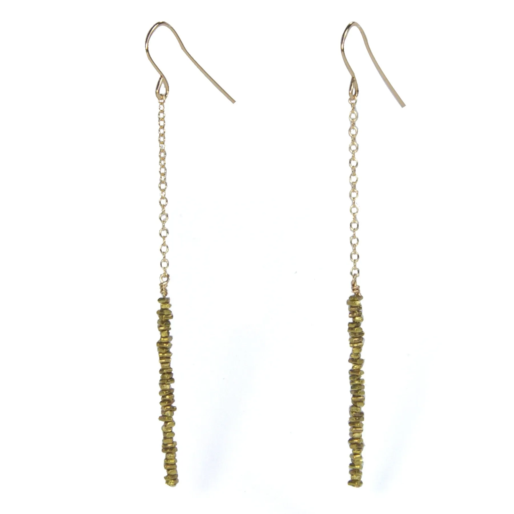 Brass Bead Drop Earrings