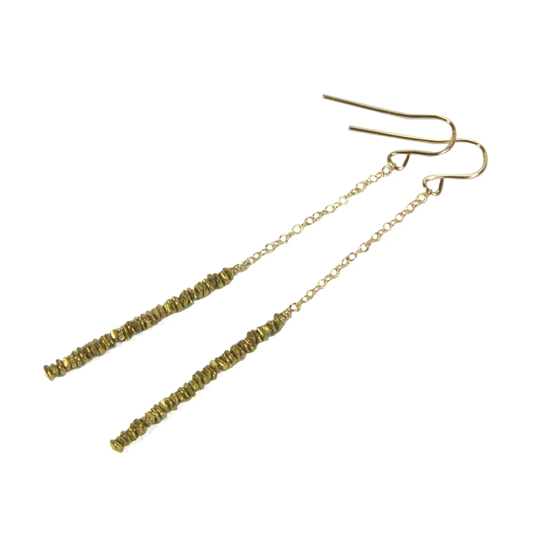 Brass Bead Drop Earrings