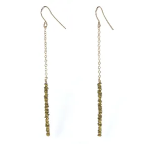 Brass Bead Drop Earrings