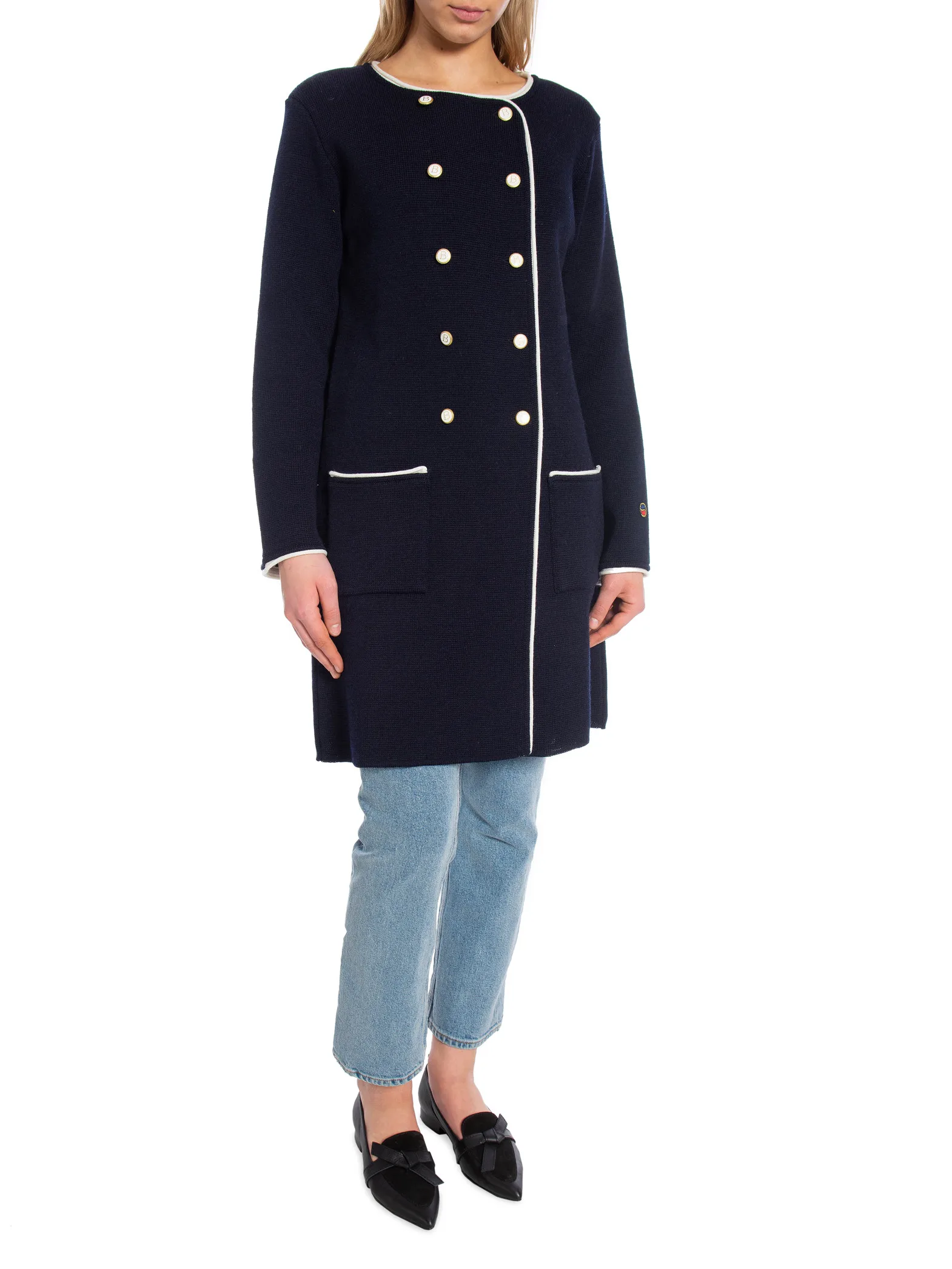 BUSNEL COAT MANUELA MARINE/ECRU