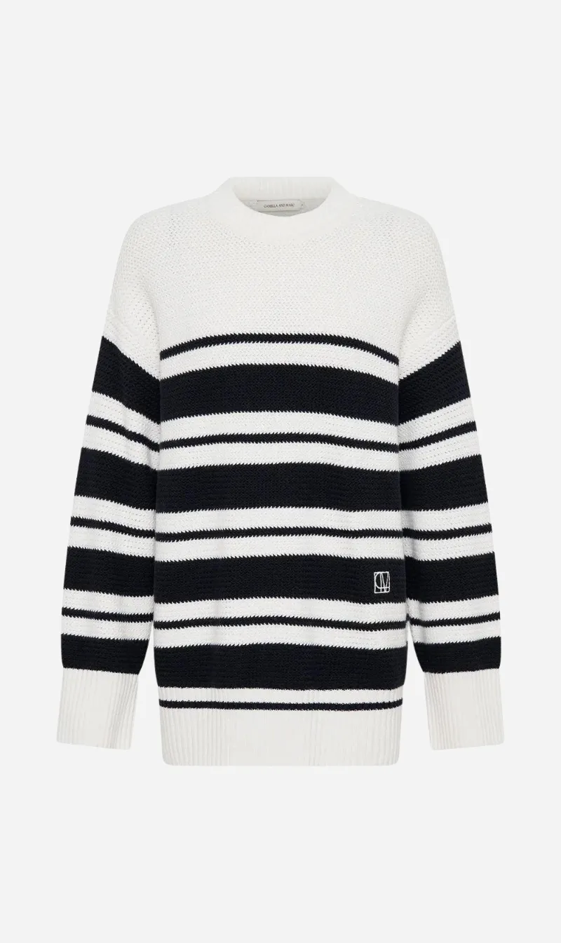  Camilla and Marc      Atticus Sweater - White & Navy Stripe 