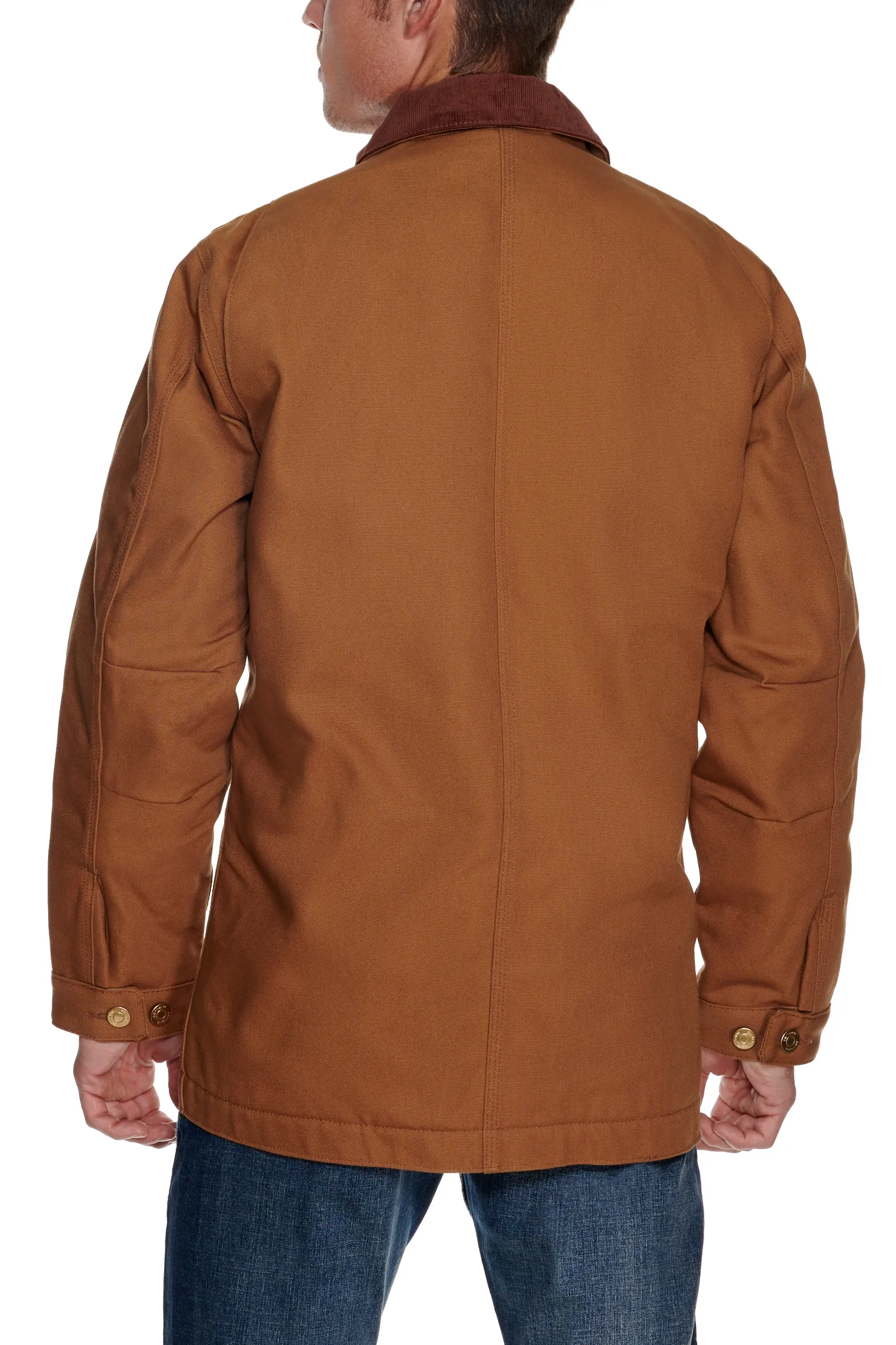 Carhartt Men's Brown Duck with Corduroy Collar Chore Coat