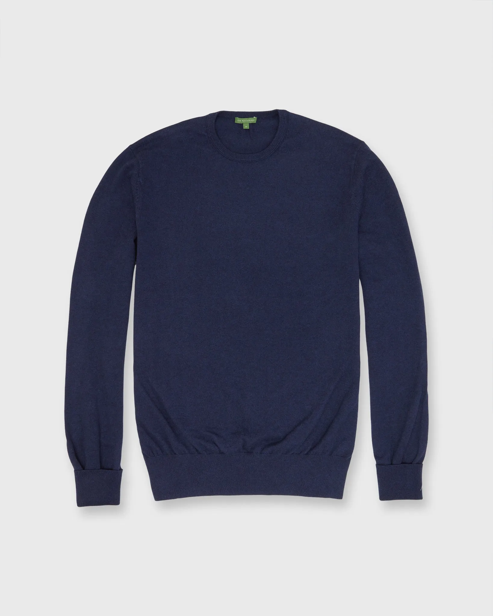 Casual Crewneck Sweater in Heather Denim Cotton/Cashmere