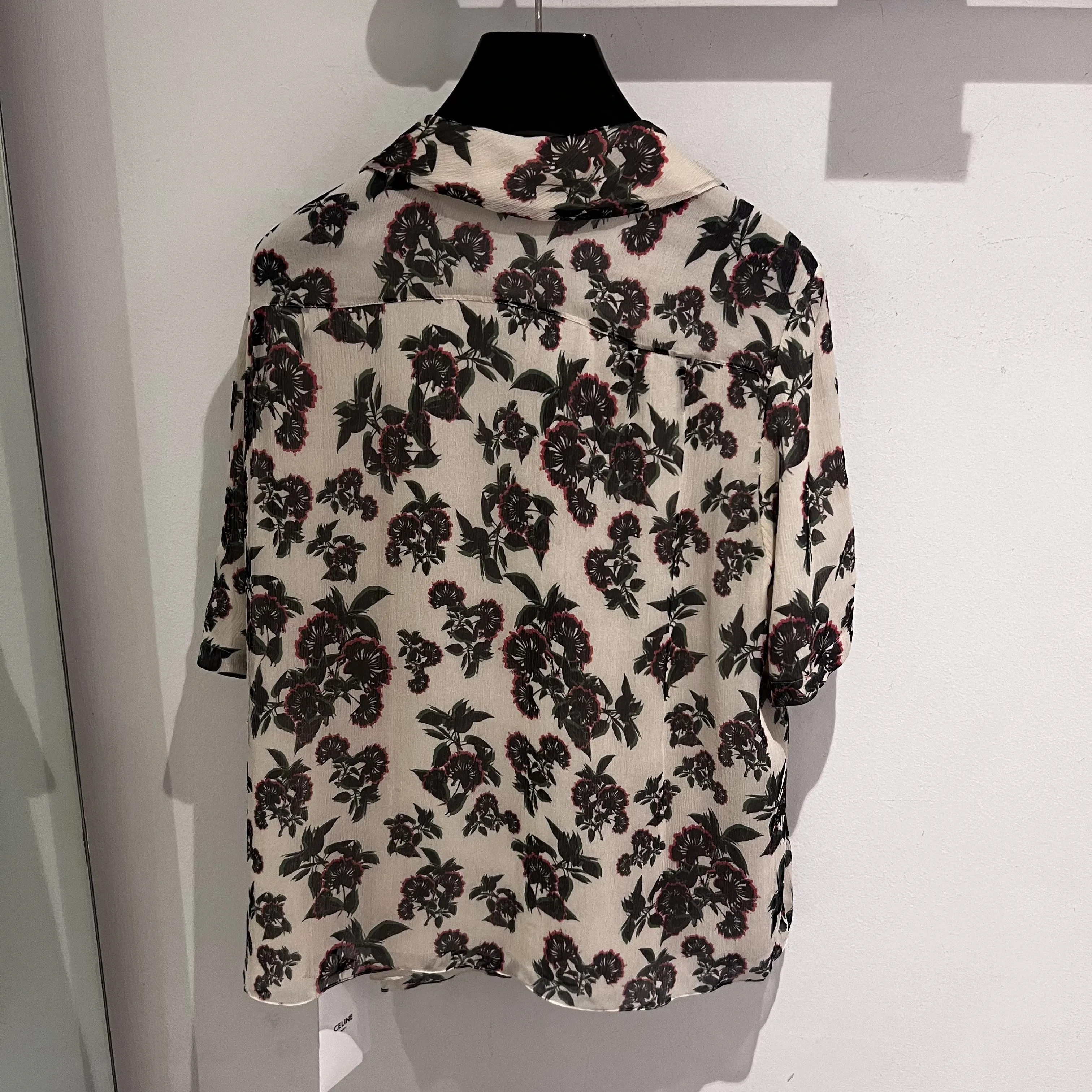 CELINE  |Blouse with bow in silk crepon