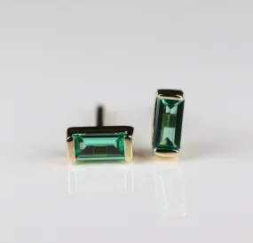 Channel-set Baguette Stud Earrings