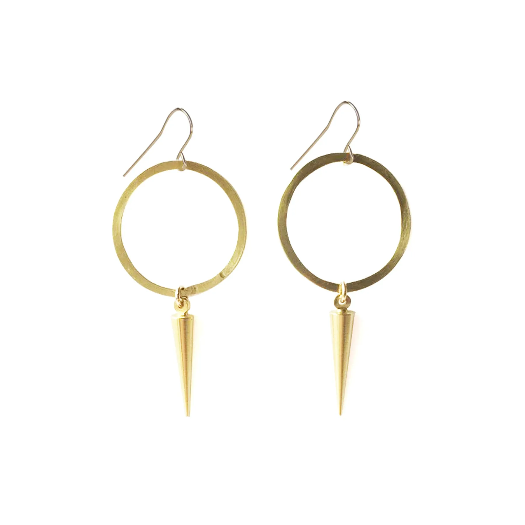 Circle Drop Spike Earrings