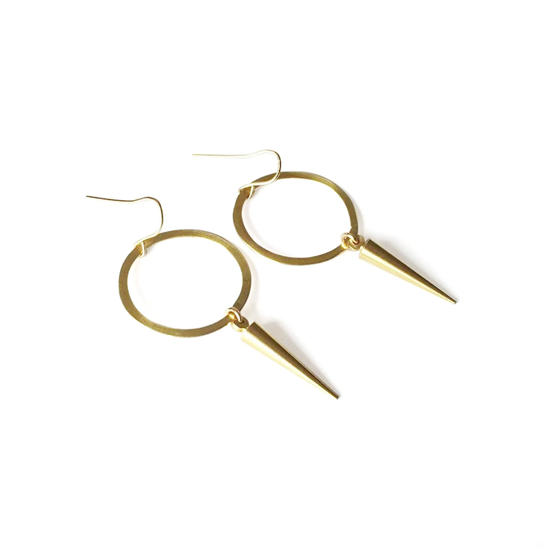 Circle Drop Spike Earrings