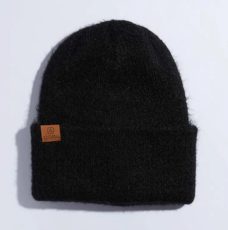 COAL PEARL FUZZY KNIT BEANIE