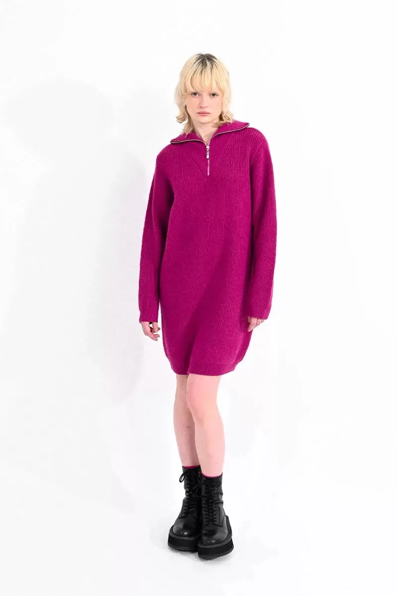 Cozy Half Zip Sweater Dress