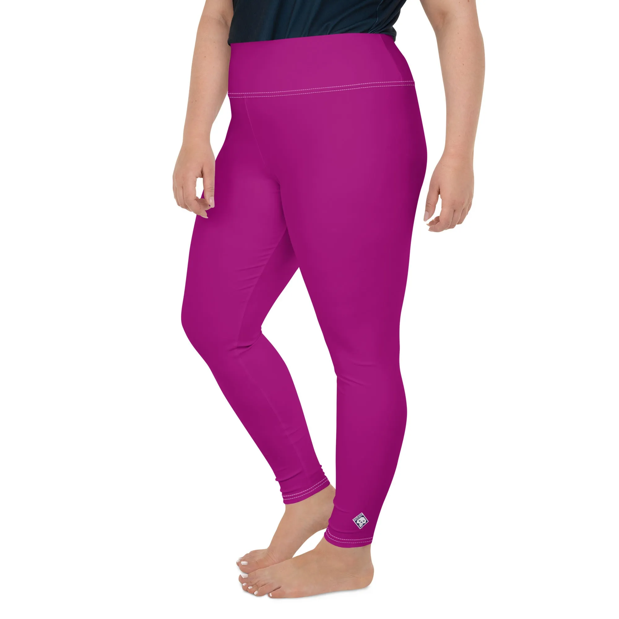 Curve-Hugging Style: Women's Plus Size Solid Yoga Leggings - Fresh Eggplant